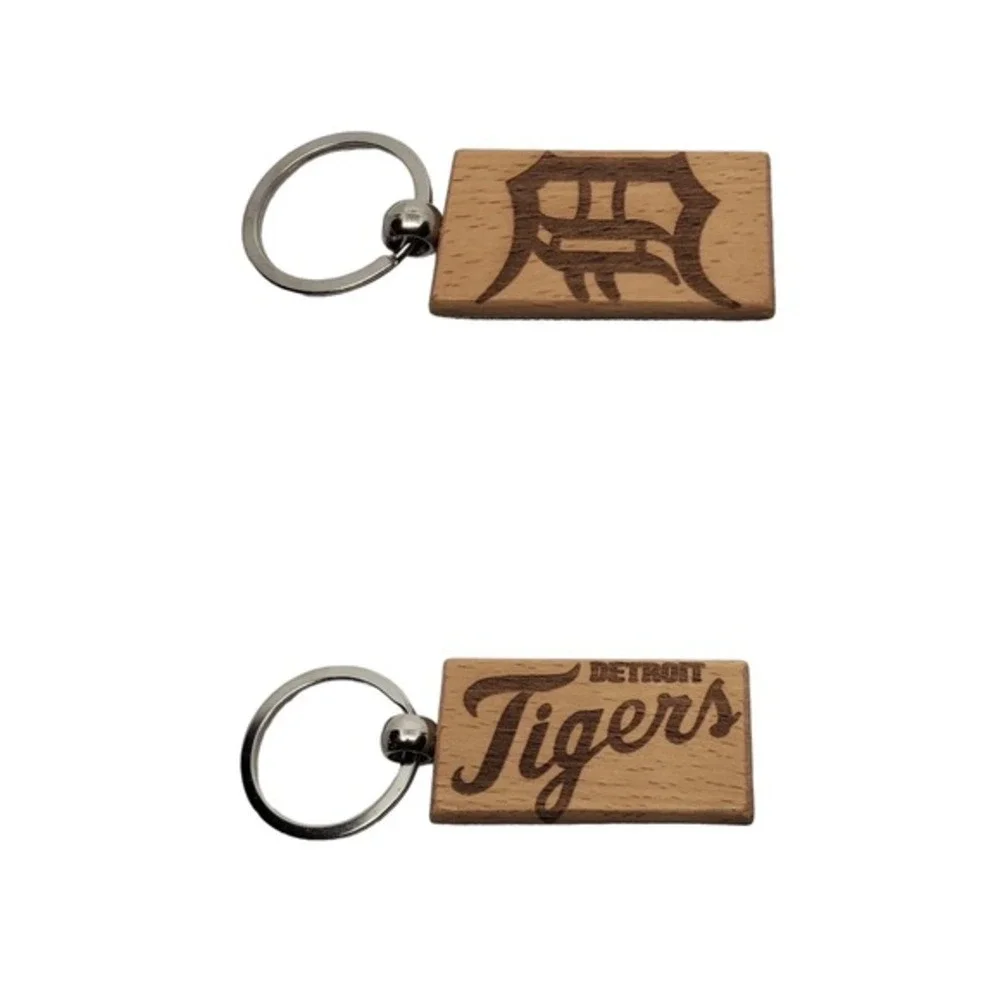 DETROIT TIGERS BASEBALL one custom wood keychain laser burned